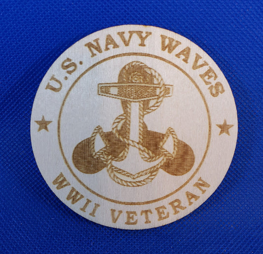 US Navy Waves WWII Vet - Laser cut natural wooden blanks