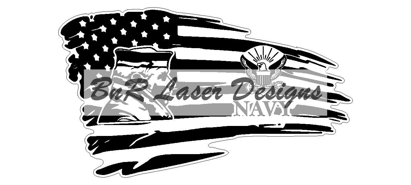 US Navy Torn Flag with Lone Sailor SVG file – BnR Laser Designs