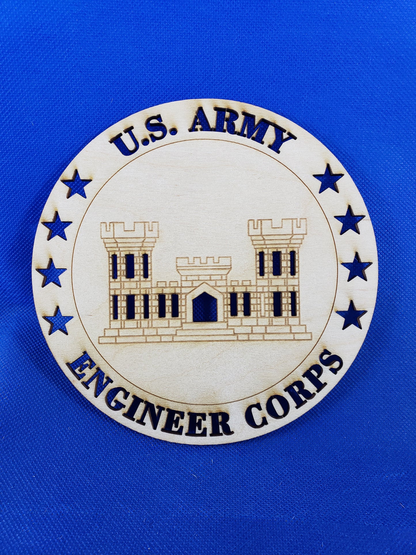 US Army Engineer Corp 1 piece - Laser cut natural wooden blanks