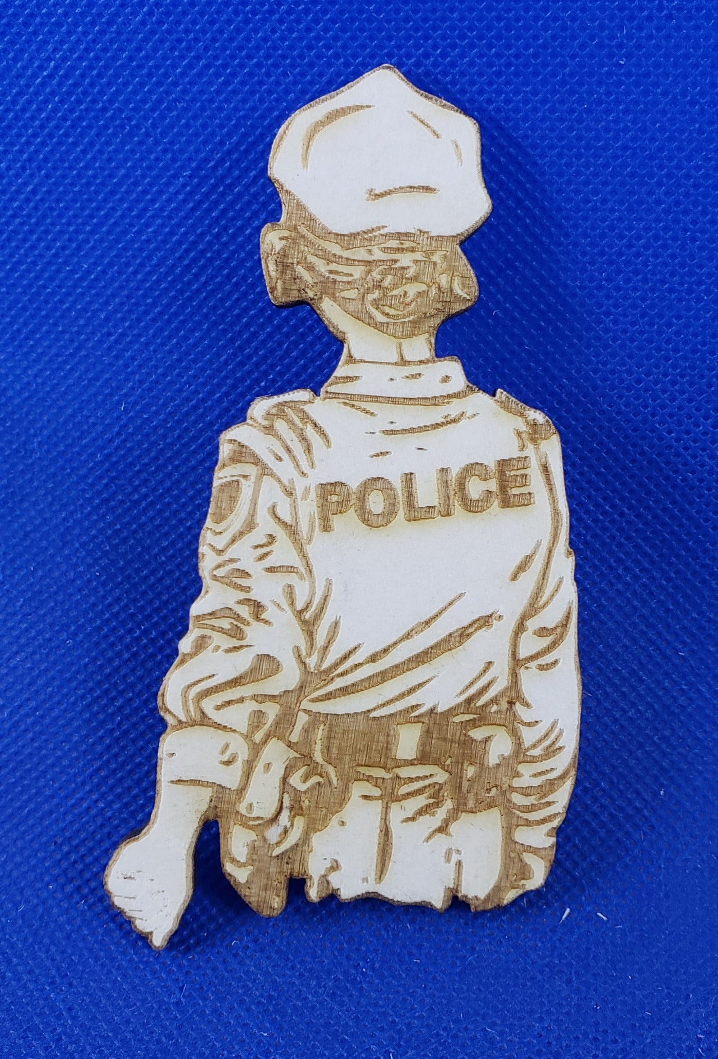 Police Woman Back - Laser cut natural wooden blanks