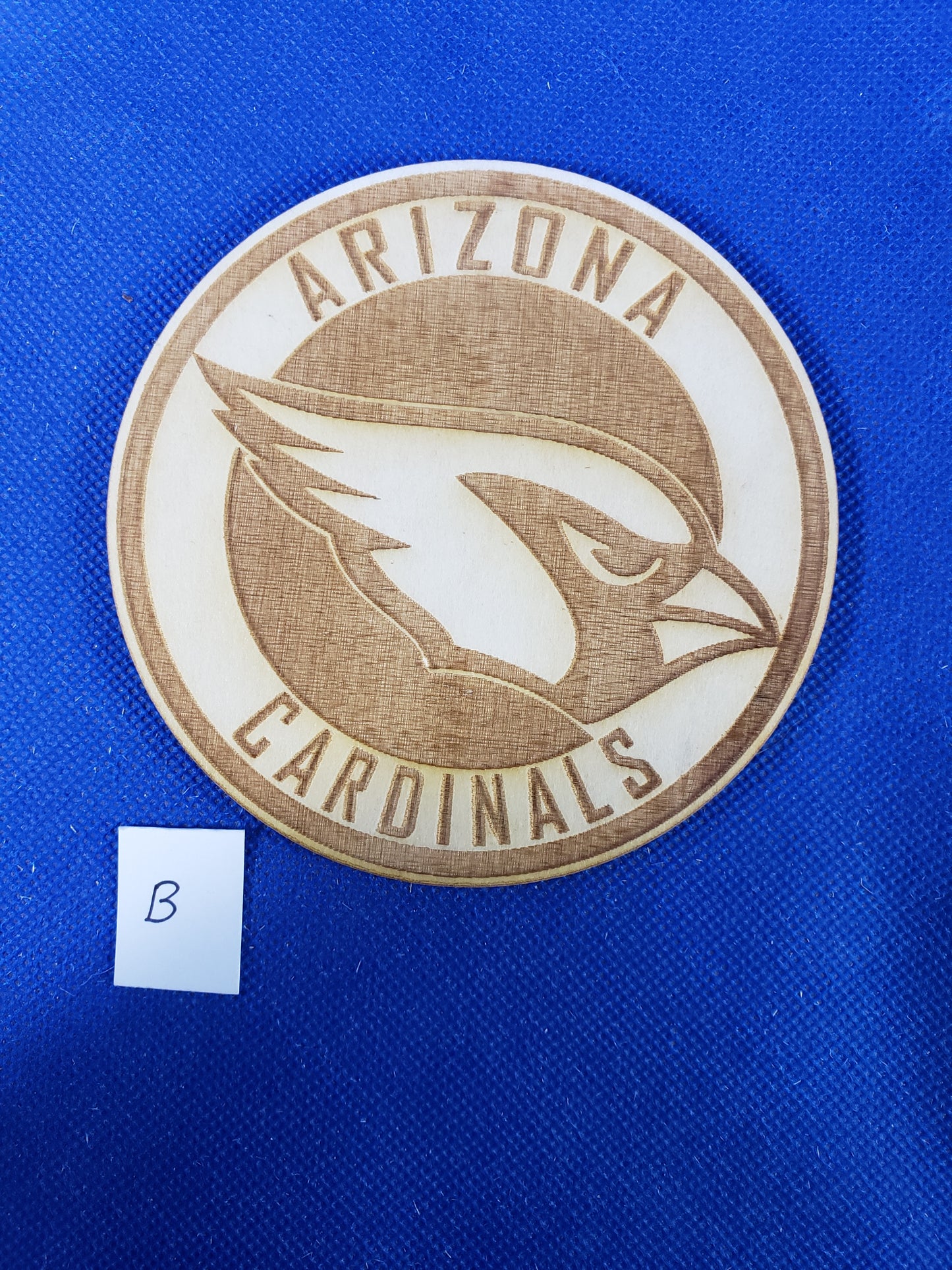 Arizona Cardinals Round-Laser cut natural wooden blank