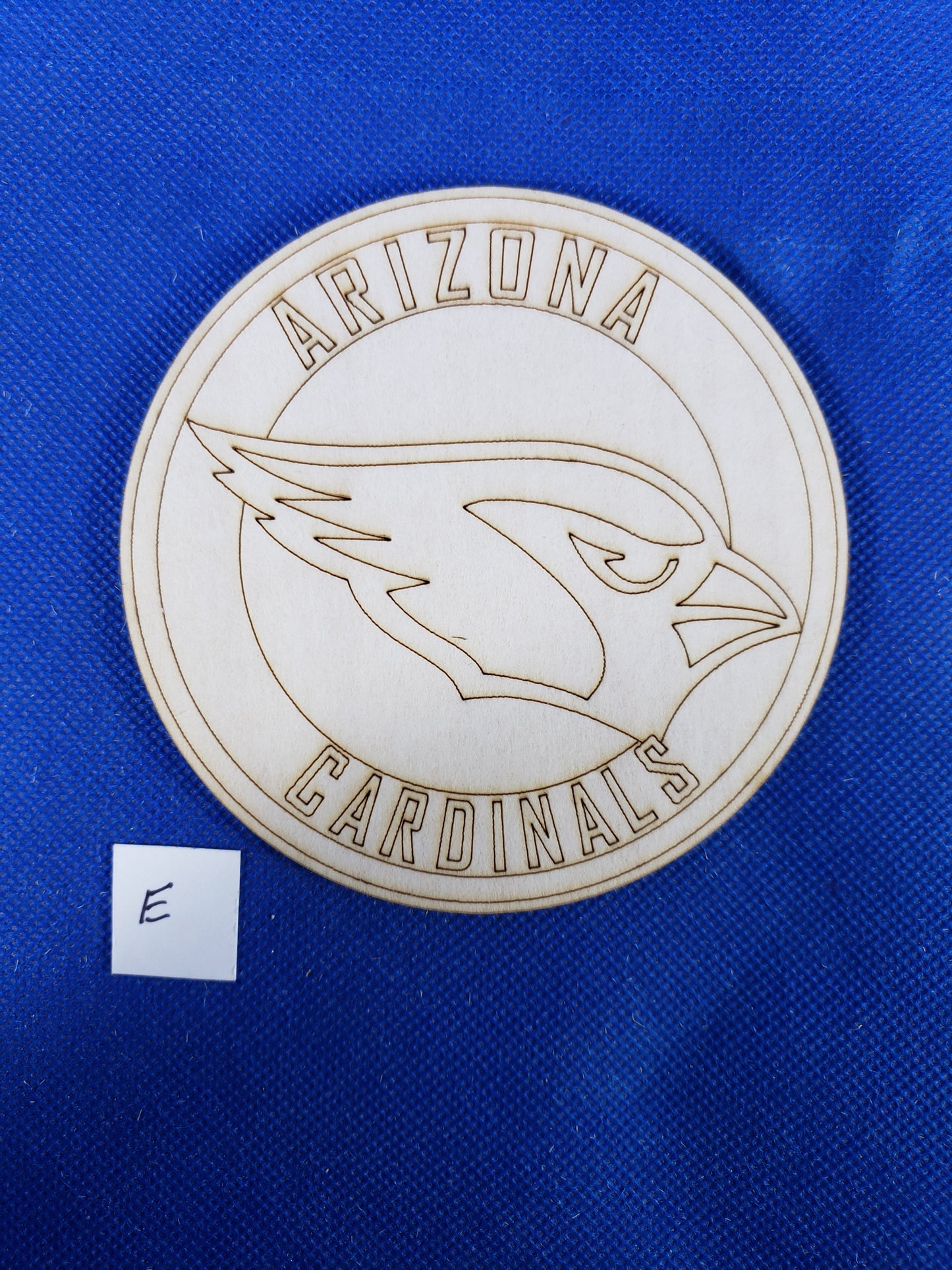 Arizona Cardinals Round Logo-Laser cut natural wooden blank