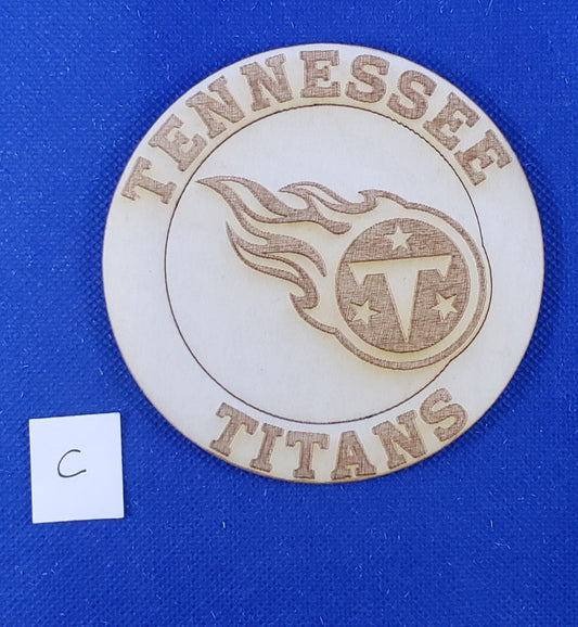 Tennessee Titans Circle Logo - Laser cut natural wooden blanks
