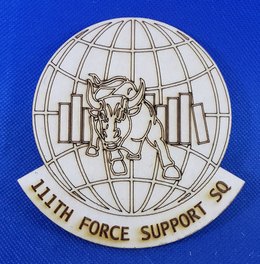 111th Force Support Squadron-Laser cut natural wooden blanks