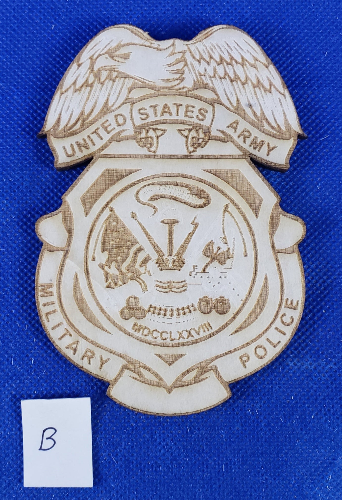 US Army Military Police - Laser cut natural wooden blanks