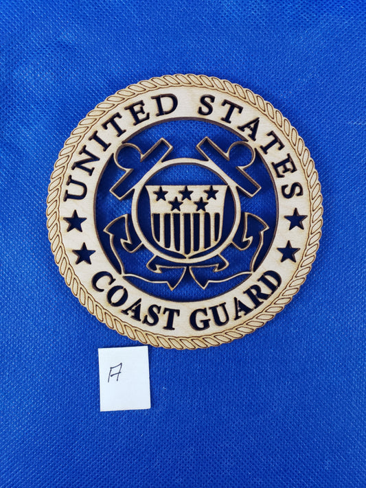 US Coast Guard - Laser cut natural wooden blanks