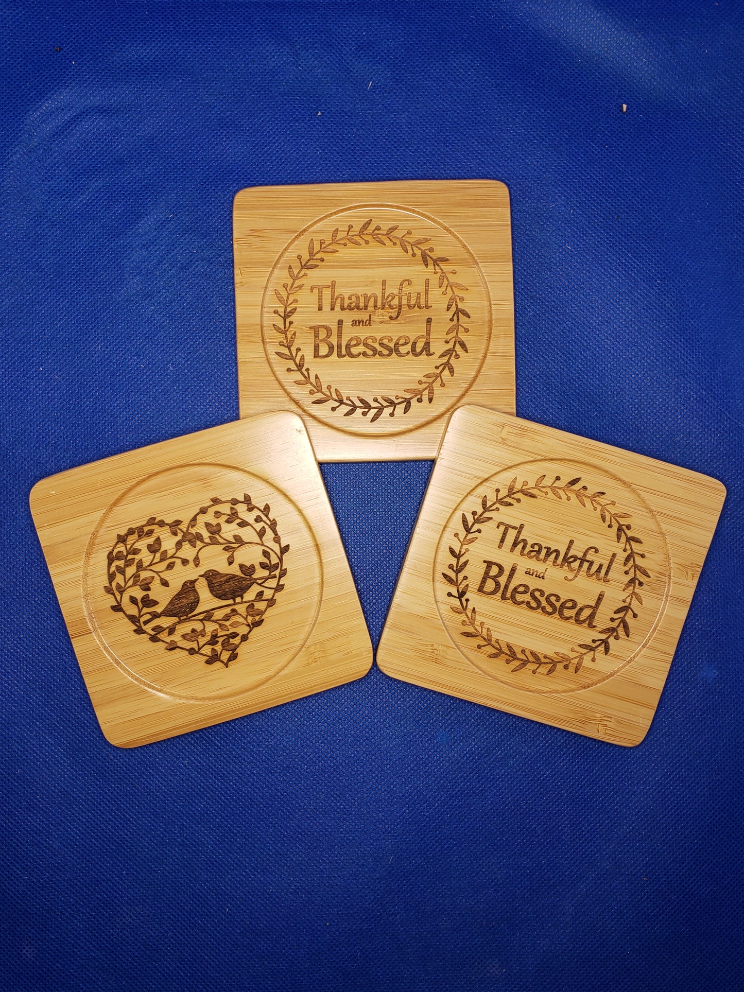 Custom Engraved Bamboo Coasters