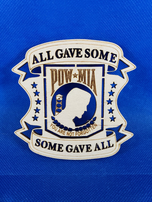 POW / MIA Some Gave All - Laser cut natural wooden blanks