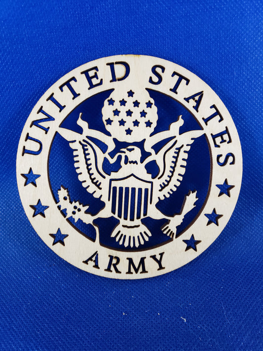 US Army Logo Cutout - Laser cut natural wooden blanks