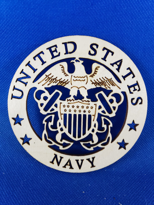 US Navy Logo Cutout - Laser cut natural wooden blanks