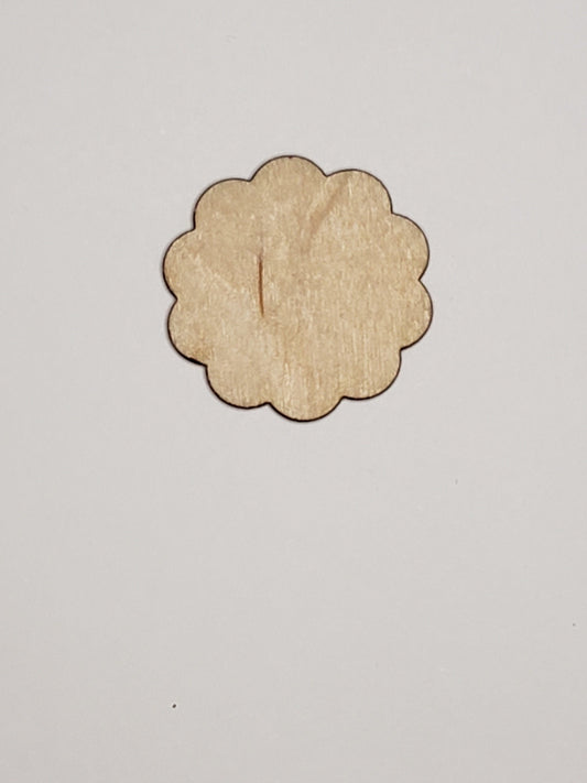 Scallop Circle Blank - Laser cut natural wooden blanks