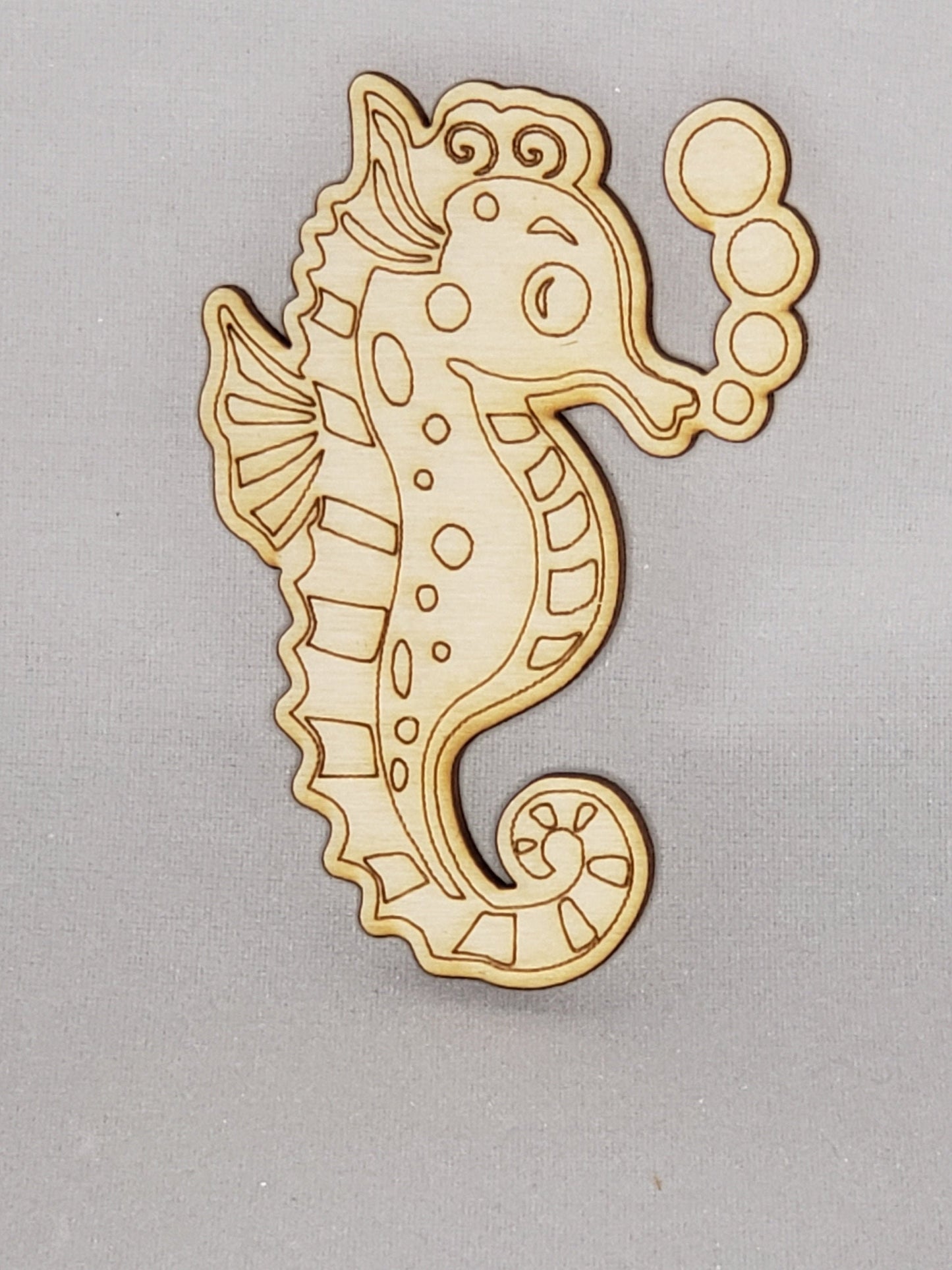 Seahorse - Laser cut natural wooden blanks