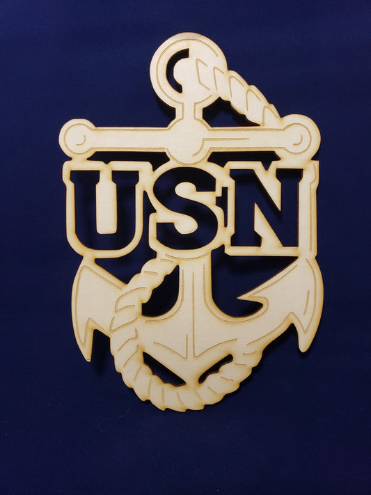 US Navy Anchor - Laser cut natural wooden blanks