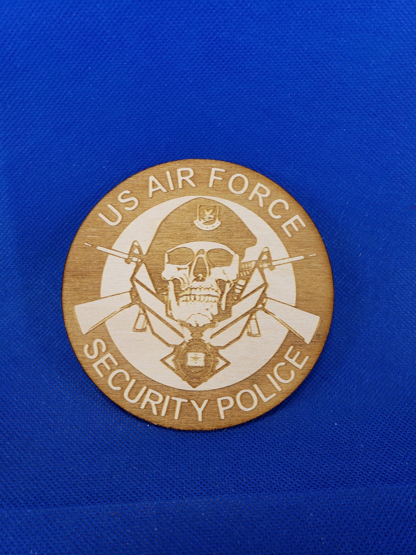 US Air Force Security Police - Laser cut natural wooden blanks