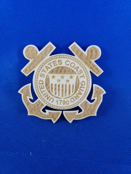 US Coast Guard - Laser cut natural wooden blanks