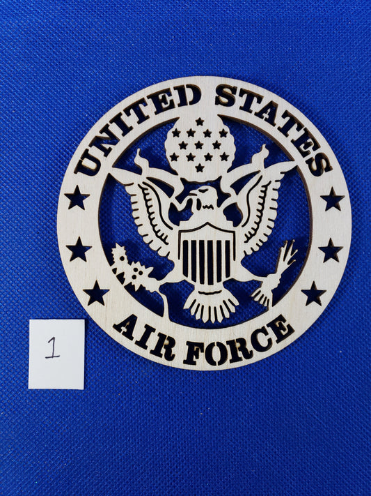 US Air Force Eagle Logo - Laser cut natural wooden blanks