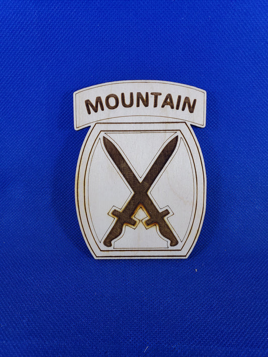 10th Mountain Division US Army-Unfinished laser cut wooden blank