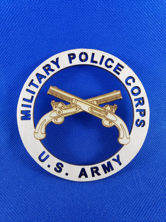 US Army Military Police Corps - Laser cut natural wooden blanks