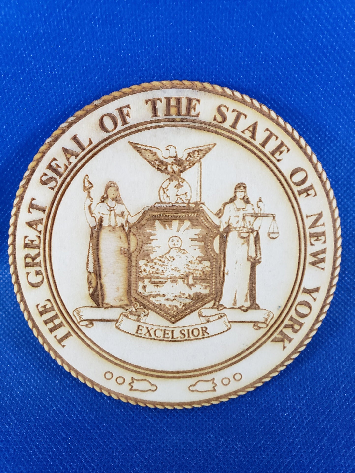 New York State Seal - Laser cut natural wooden blanks