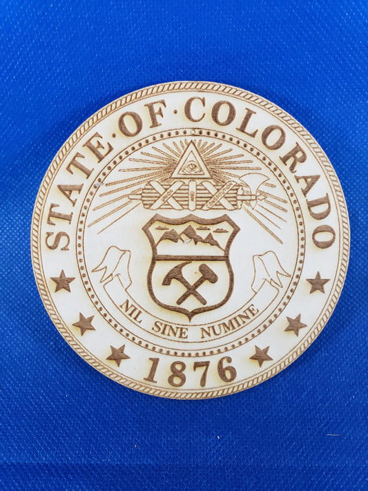 Colorado State Seal - Laser cut natural wooden blanks