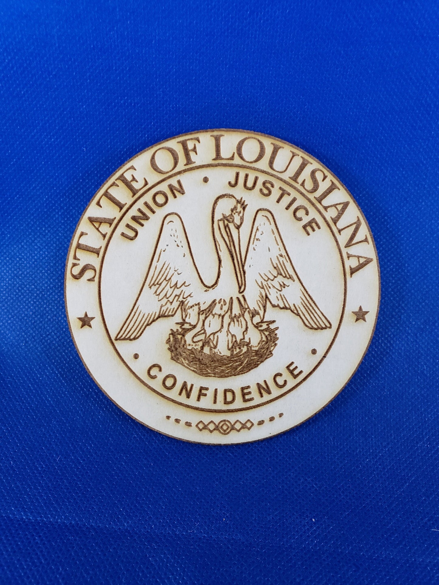 Louisiana State Seal - Laser cut natural wooden blanks