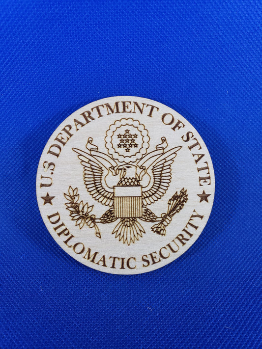 US Department of State Diplomatic Security - Laser cut natural wooden blanks