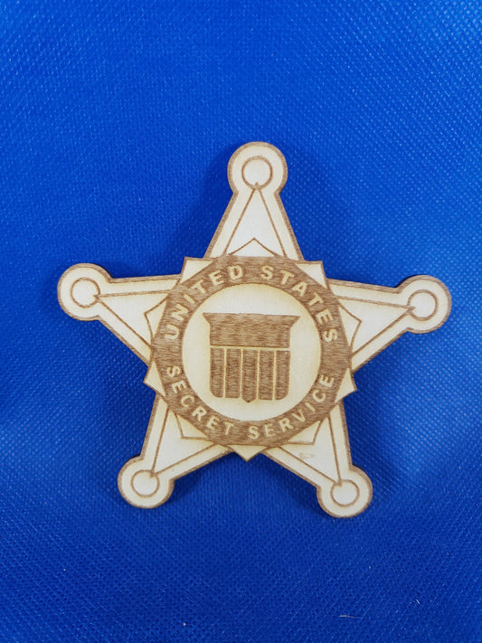 US Secret Service Badge - Laser cut natural wooden blanks