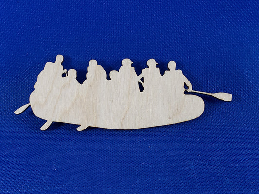 White Water Rafting - Laser cut natural wooden blanks