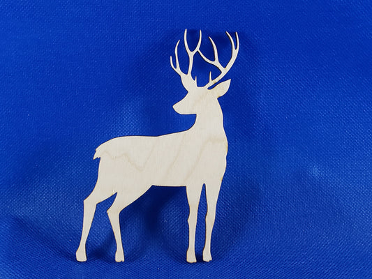 Deer with antlers - Laser cut natural wooden blanks