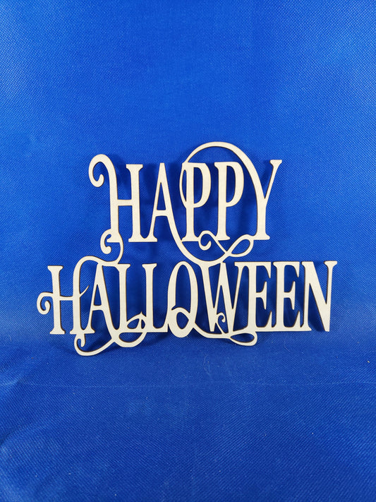 Happy Halloween Cutout - Laser cut natural wooden blanks