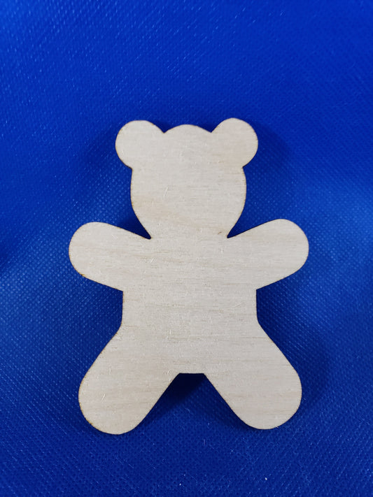 Teddy bear - Laser cut natural wooden blanks