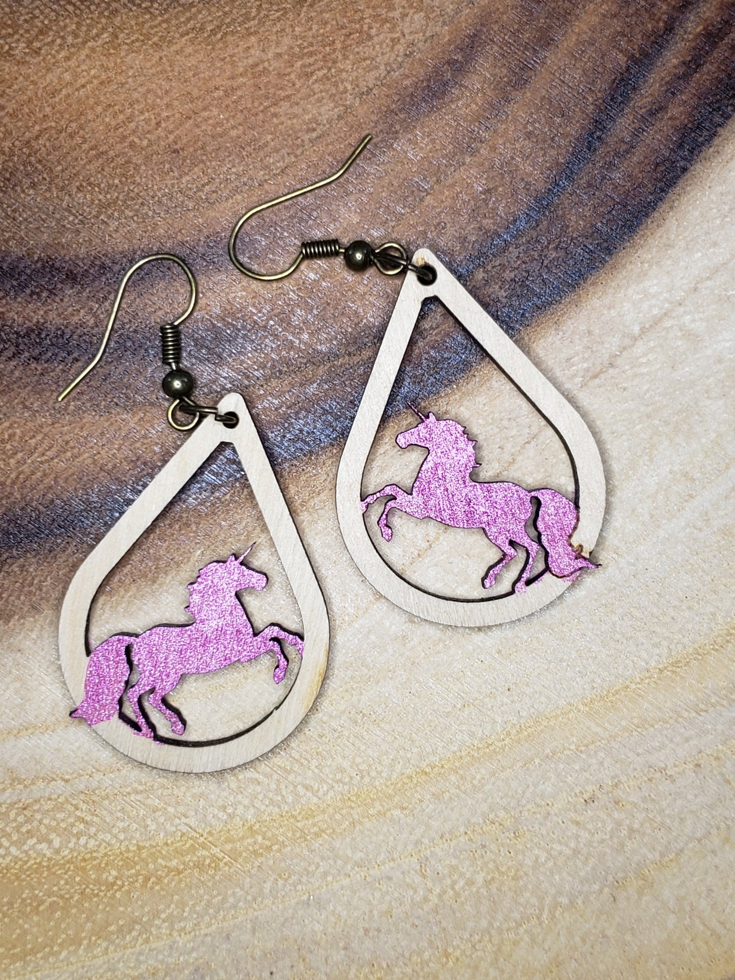 Unicorn - Hand Painted Laser Cut Earrings