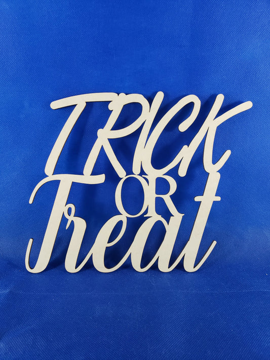 Trick or Treat Cutout - Laser cut natural wooden blanks