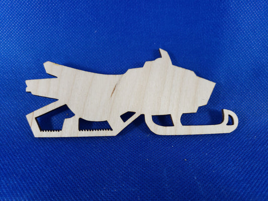 Snowmobile - Laser cut natural wooden blanks